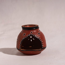  Khavda Pottery Terracotta Hand-painted Diffuser Tea Light Holder 
