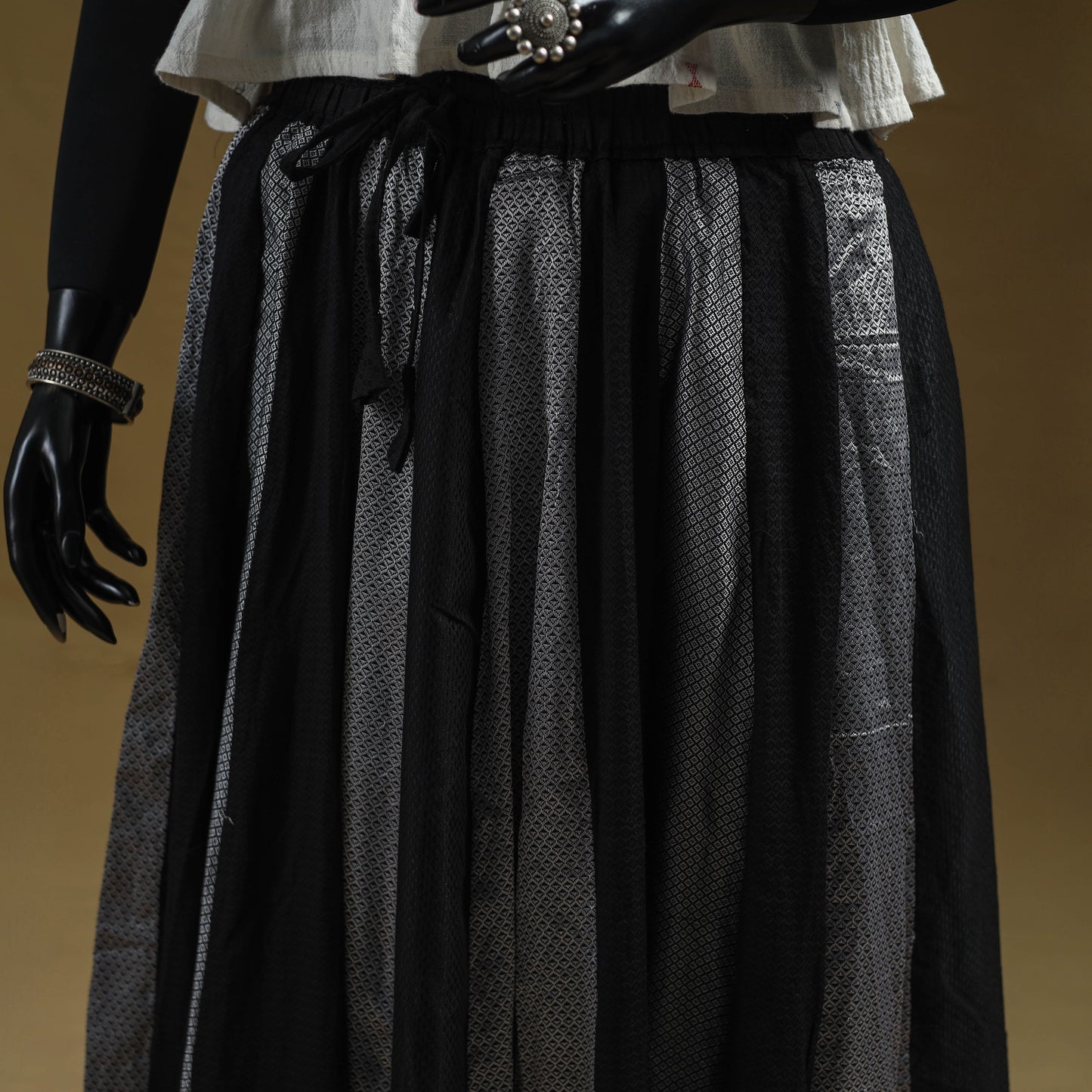 Khun patchwork 24 kali cotton long skirt 33 - handcrafted