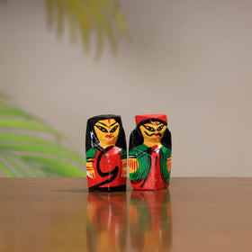 King & queen - traditional burdwan wood craft handpainted