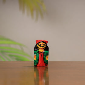  Traditional Burdwan Wood Craft Handpainted Sculpture 45 