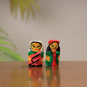 King & queen - traditional burdwan wood craft handpainted