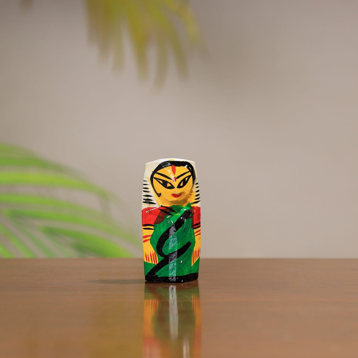  Traditional Burdwan Wood Craft Handpainted Sculpture 45 