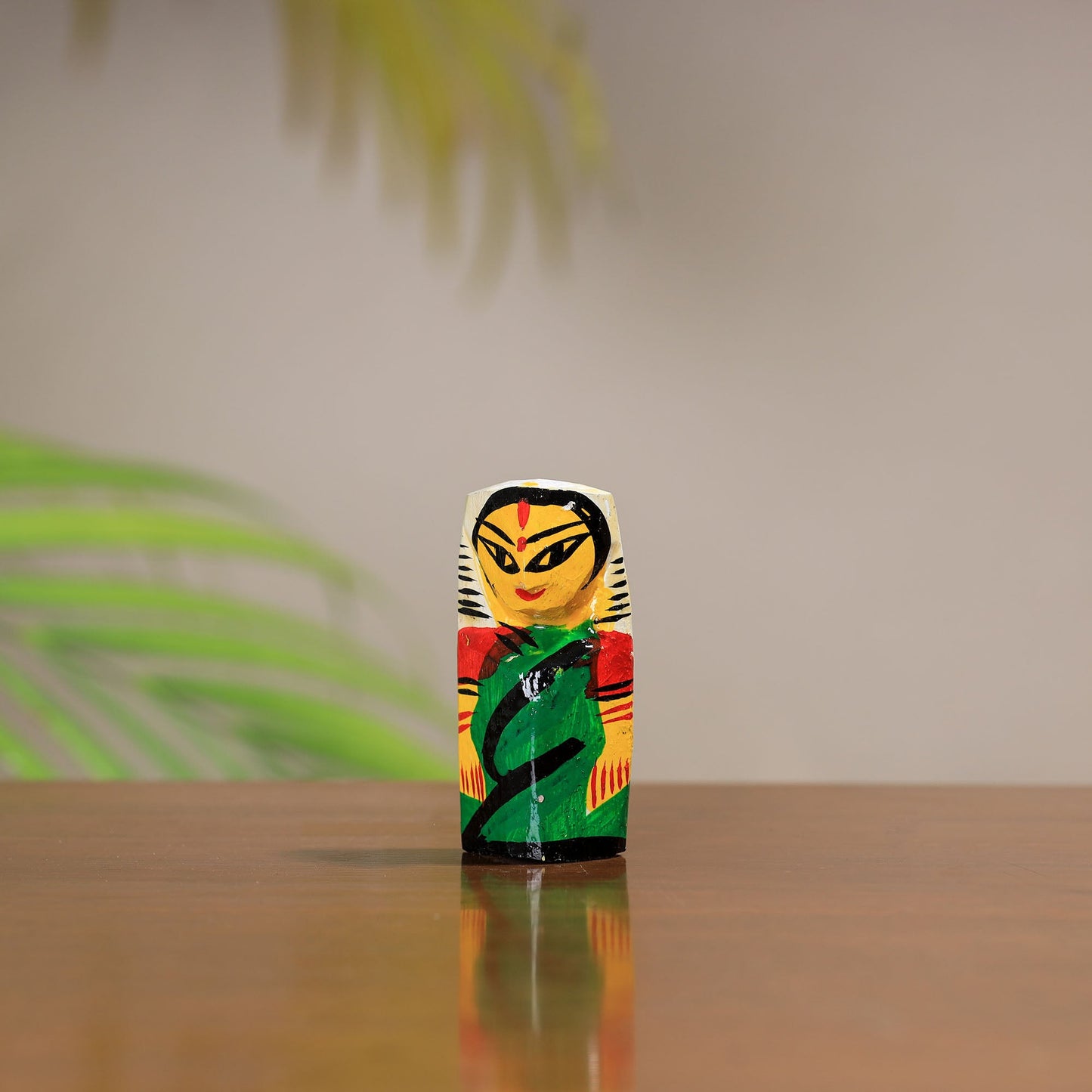  Traditional Burdwan Wood Craft Handpainted Sculpture 45 