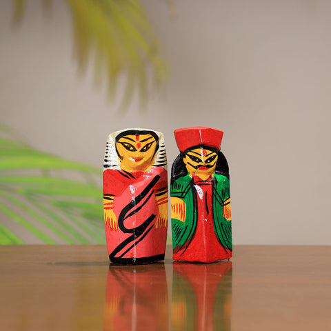 King & queen - traditional burdwan wood craft handpainted