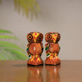 King & queen - traditional burdwan wood handpainted owl
