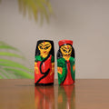 King & queen - traditional burdwan wood sculptures (set