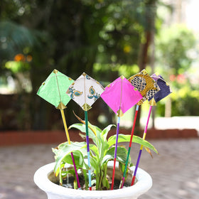 Kite - Handmade Paper Garden Stick (Set of 5)