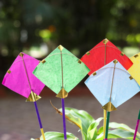 Kite - Handmade Paper Garden Stick (Set of 5)