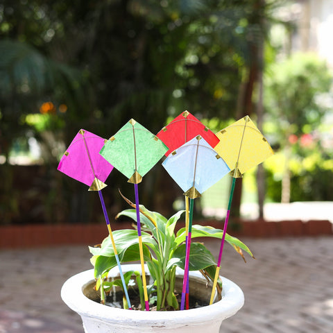 Kite - Handmade Paper Garden Stick (Set of 5)