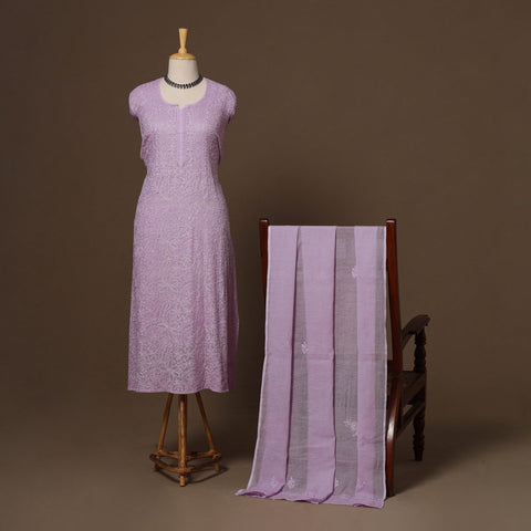 Kota doria chanderi semi stitched chikankari hand