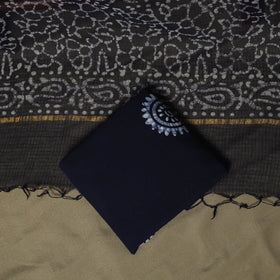 Kota doria cotton hand block batik print 3pc unstitched