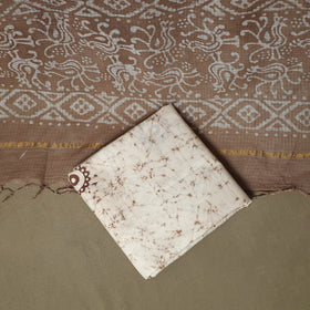 Kota doria cotton hand block batik print 3pc unstitched