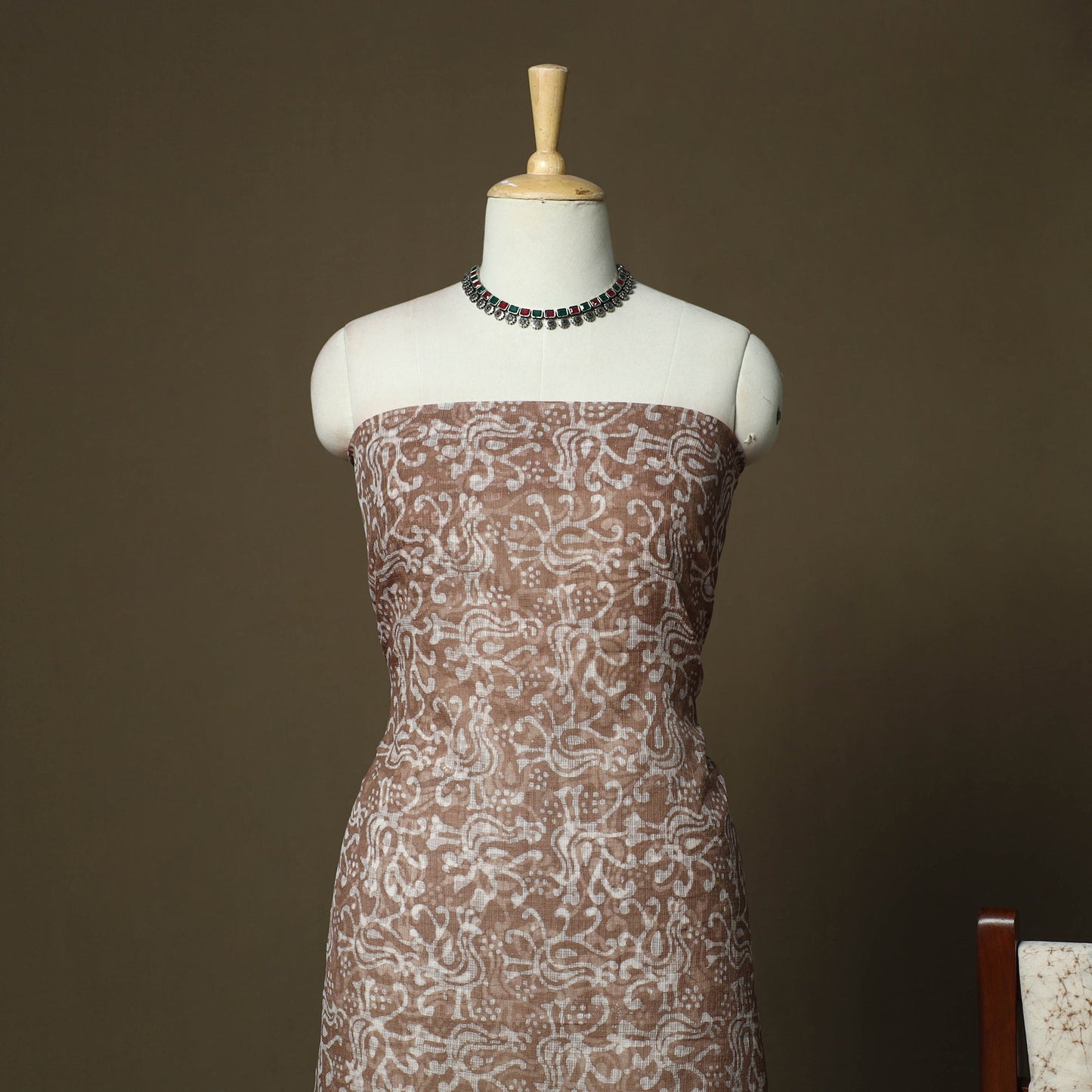 Kota doria cotton hand block batik print 3pc unstitched