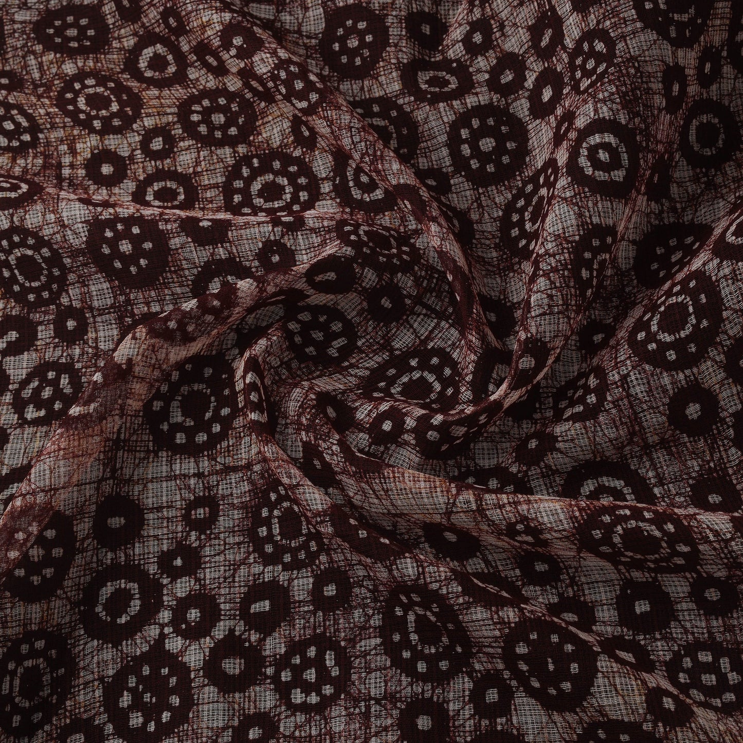 Kota doria cotton hand block batik print fabric 01
