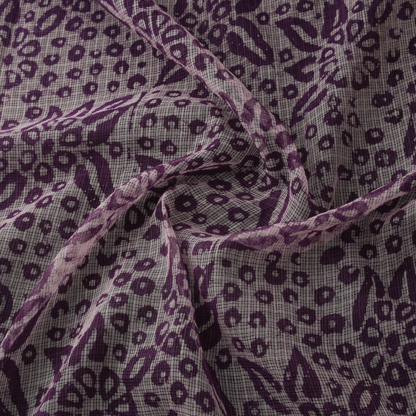 Kota doria cotton hand block batik print fabric 02