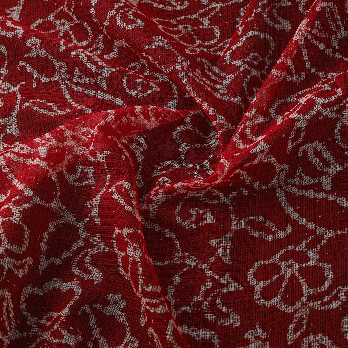 Kota doria cotton hand block batik print fabric 04