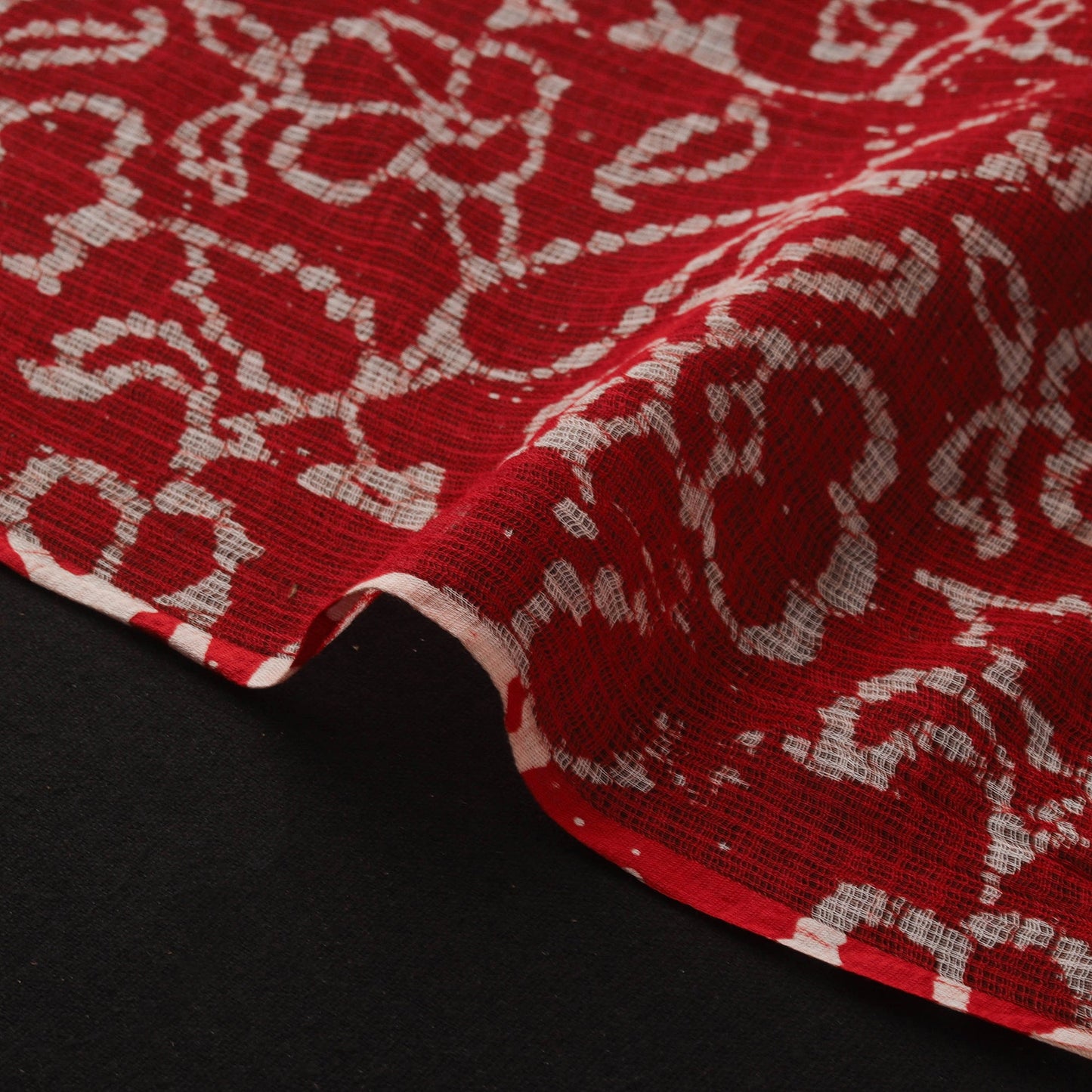 Kota doria cotton hand block batik print fabric 04