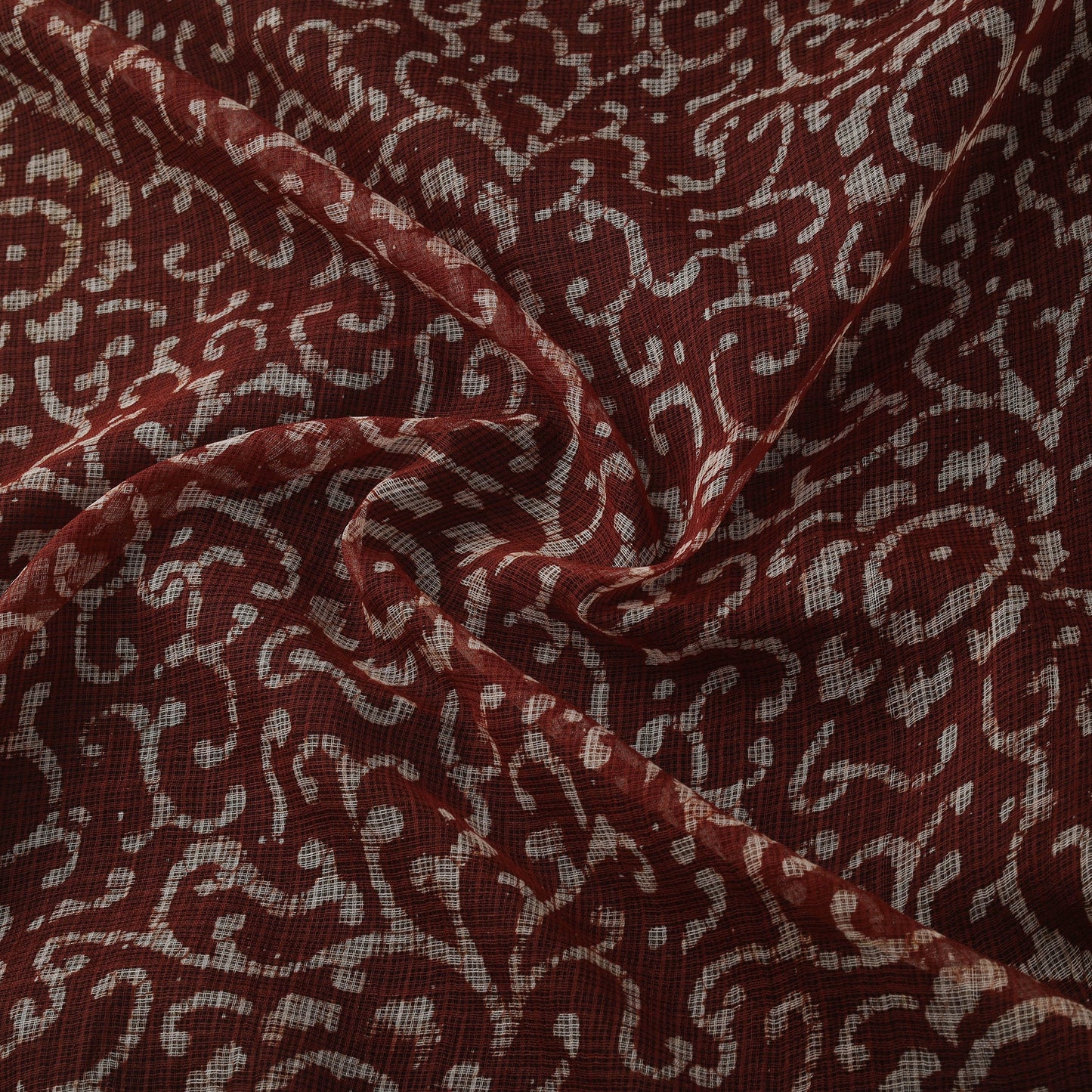 Kota doria cotton hand block batik print fabric 05