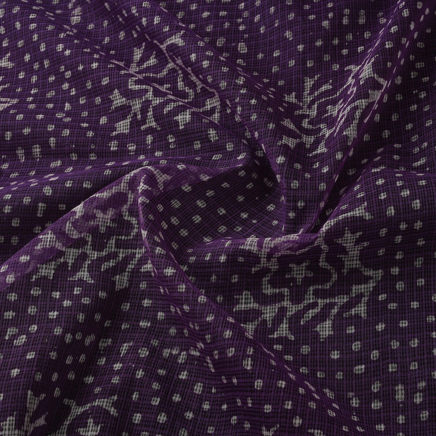 Kota Doria Cotton Hand Block Batik Print Fabric 08