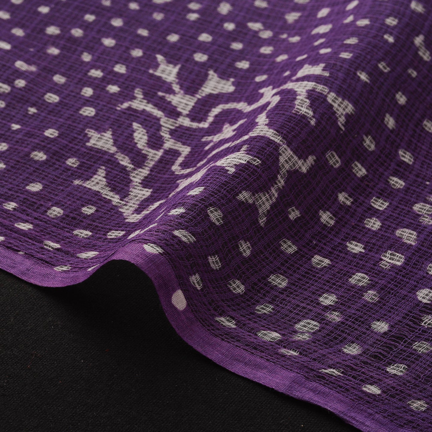 Kota Doria Cotton Hand Block Batik Print Fabric 08