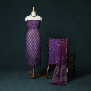 Kota doria cotton hand block jaipur print 3pc unstitched