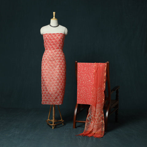 Kota doria cotton hand block jaipur print 3pc unstitched