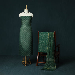 Kota doria cotton hand block jaipur print 3pc unstitched