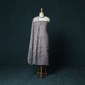 Kota doria cotton hand block sanganeri print 3pc unstitched