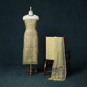 Kota doria cotton hand block sanganeri print 3pc unstitched