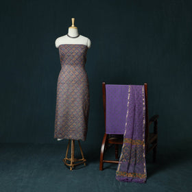 Kota doria cotton hand block sanganeri print 3pc unstitched