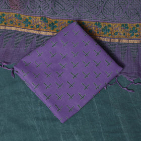 Kota doria cotton hand block sanganeri print 3pc unstitched