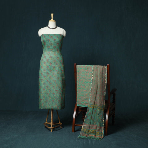 Kota doria cotton hand block sanganeri print 3pc unstitched