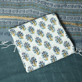 Kota doria cotton hand block sanganeri print 3pc unstitched