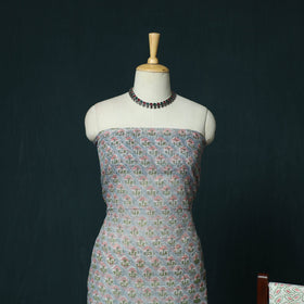 Kota doria cotton hand block sanganeri print 3pc unstitched