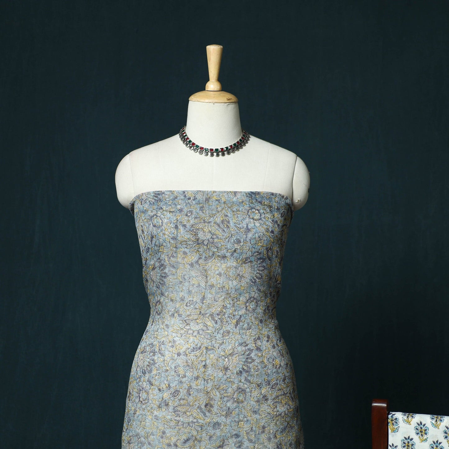 Kota doria cotton hand block sanganeri print 3pc unstitched