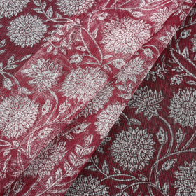 Kota doria cotton hand block sanganeri print fabric 01