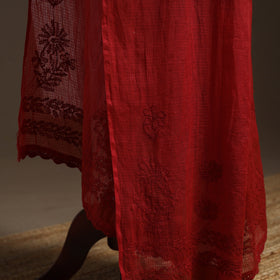 Kota doria cotton hand embroidered lucknowi chikankari