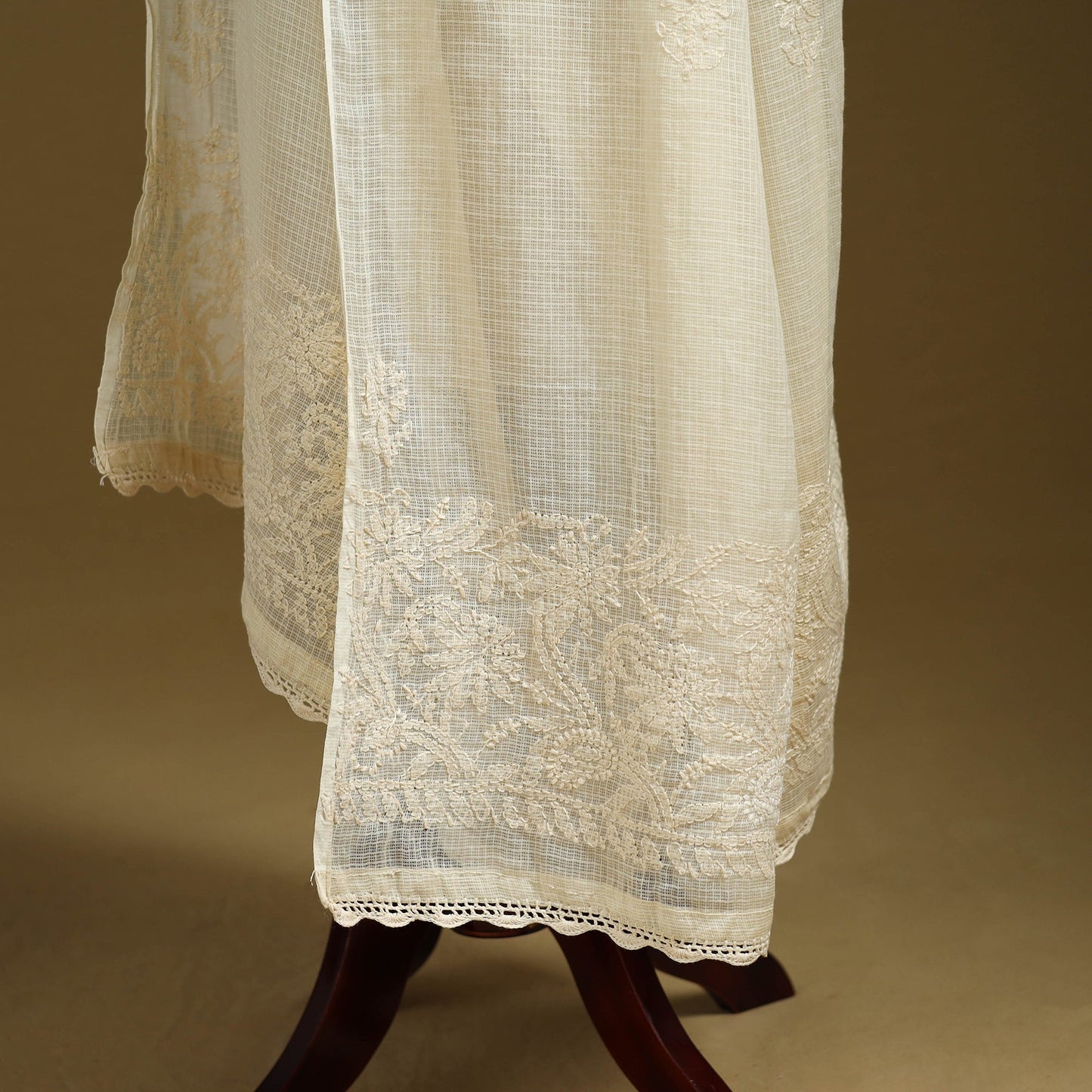 Kota doria cotton hand embroidered lucknowi chikankari