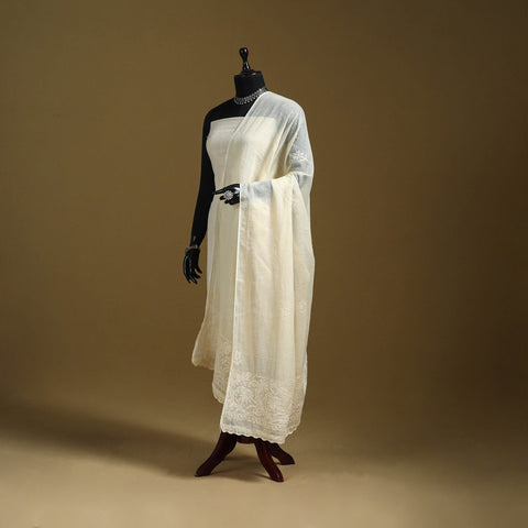 Kota doria cotton hand embroidered lucknowi chikankari