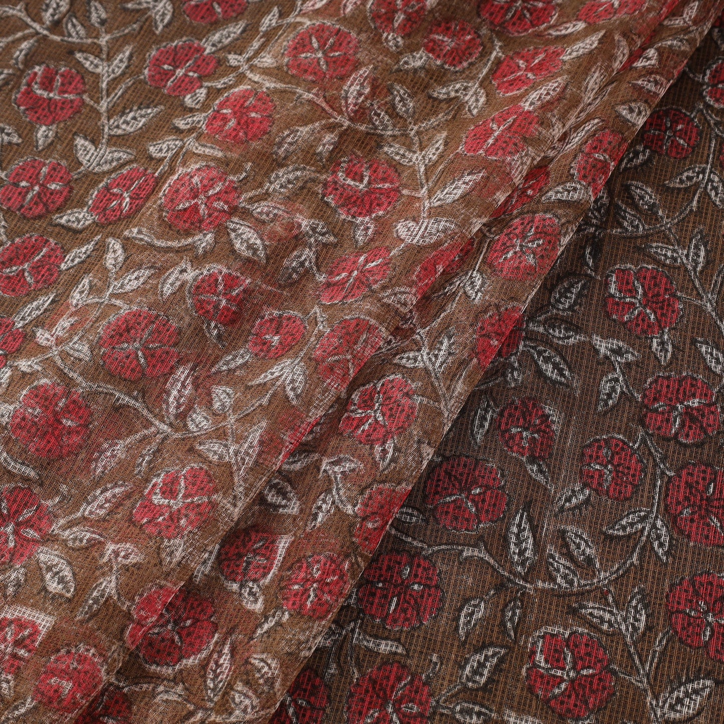 Kota doria cotton hand sanganeri fabric 01 - handcrafted