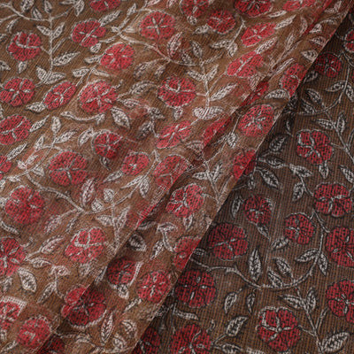 Kota doria cotton hand sanganeri fabric 01 - handcrafted