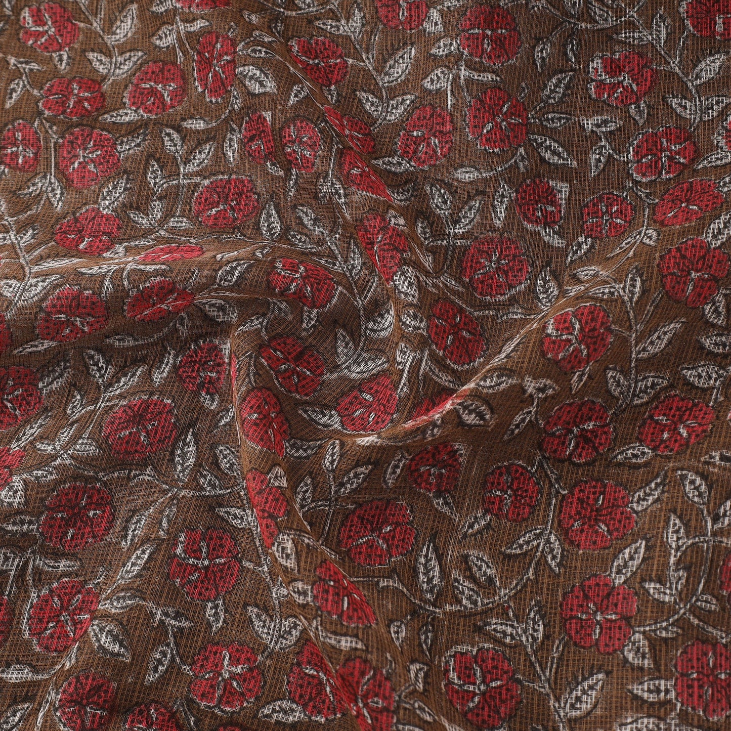 Kota doria cotton hand sanganeri fabric 01 - handcrafted