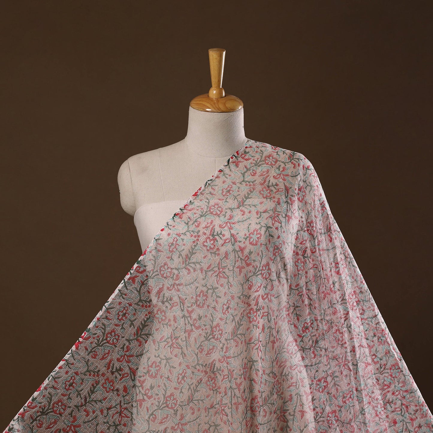 Kota doria cotton hand sanganeri fabric 02 - handcrafted