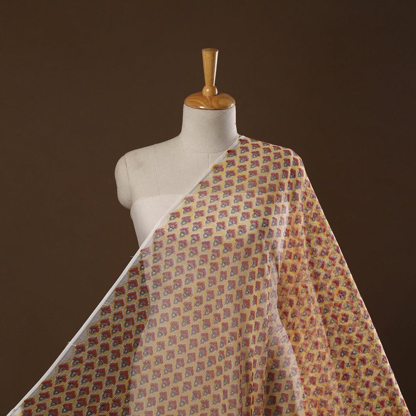 Kota doria cotton hand sanganeri fabric 03 - handcrafted