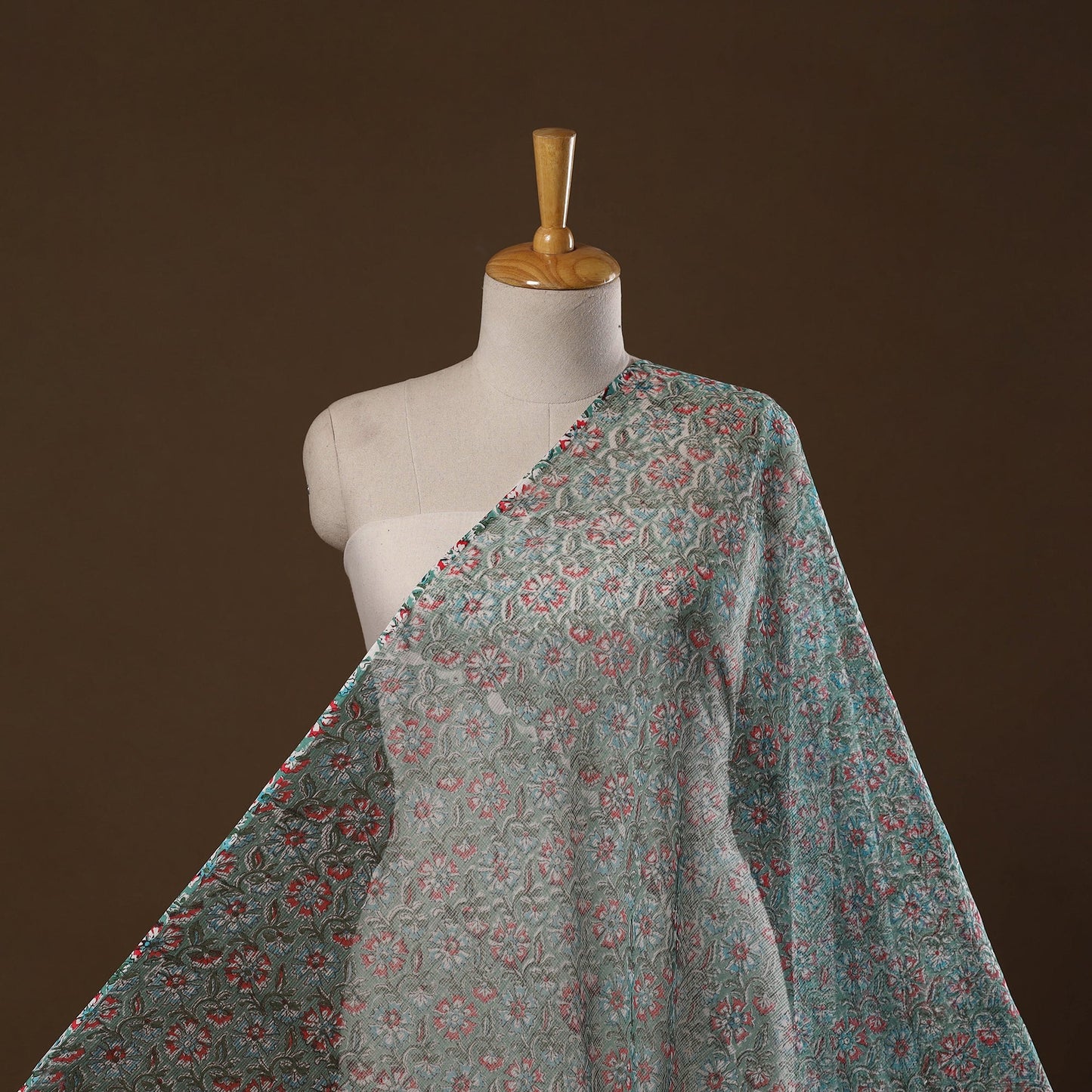 Kota doria cotton hand sanganeri fabric 07 - handcrafted