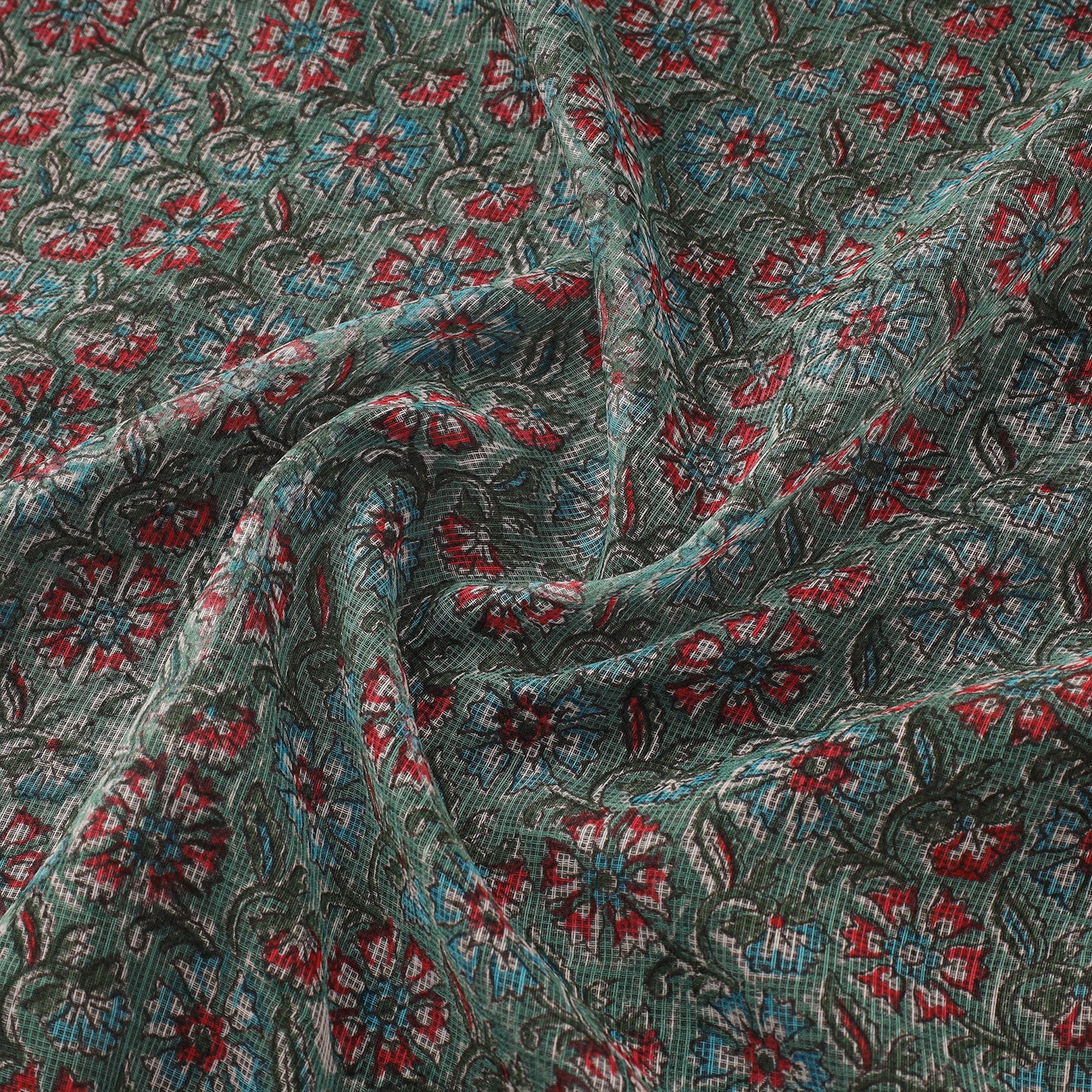 Kota doria cotton hand sanganeri fabric 07 - handcrafted