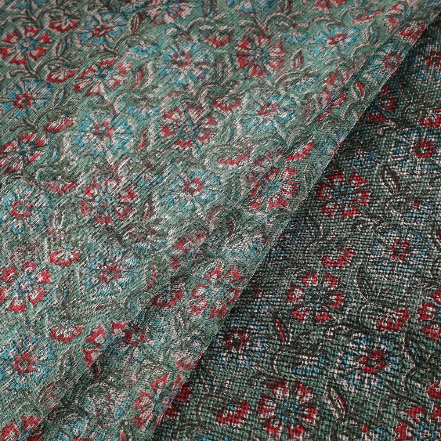 Kota doria cotton hand sanganeri fabric 07 - handcrafted