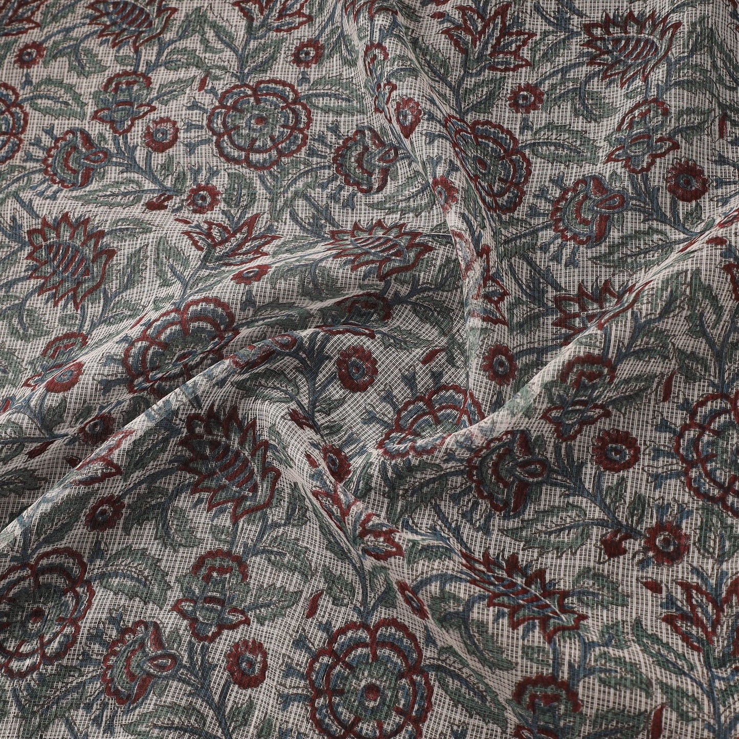 Kota doria cotton hand sanganeri fabric 11 - handcrafted