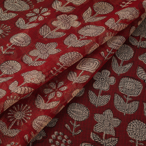 Kota doria cotton natural dyed hand block bagru print