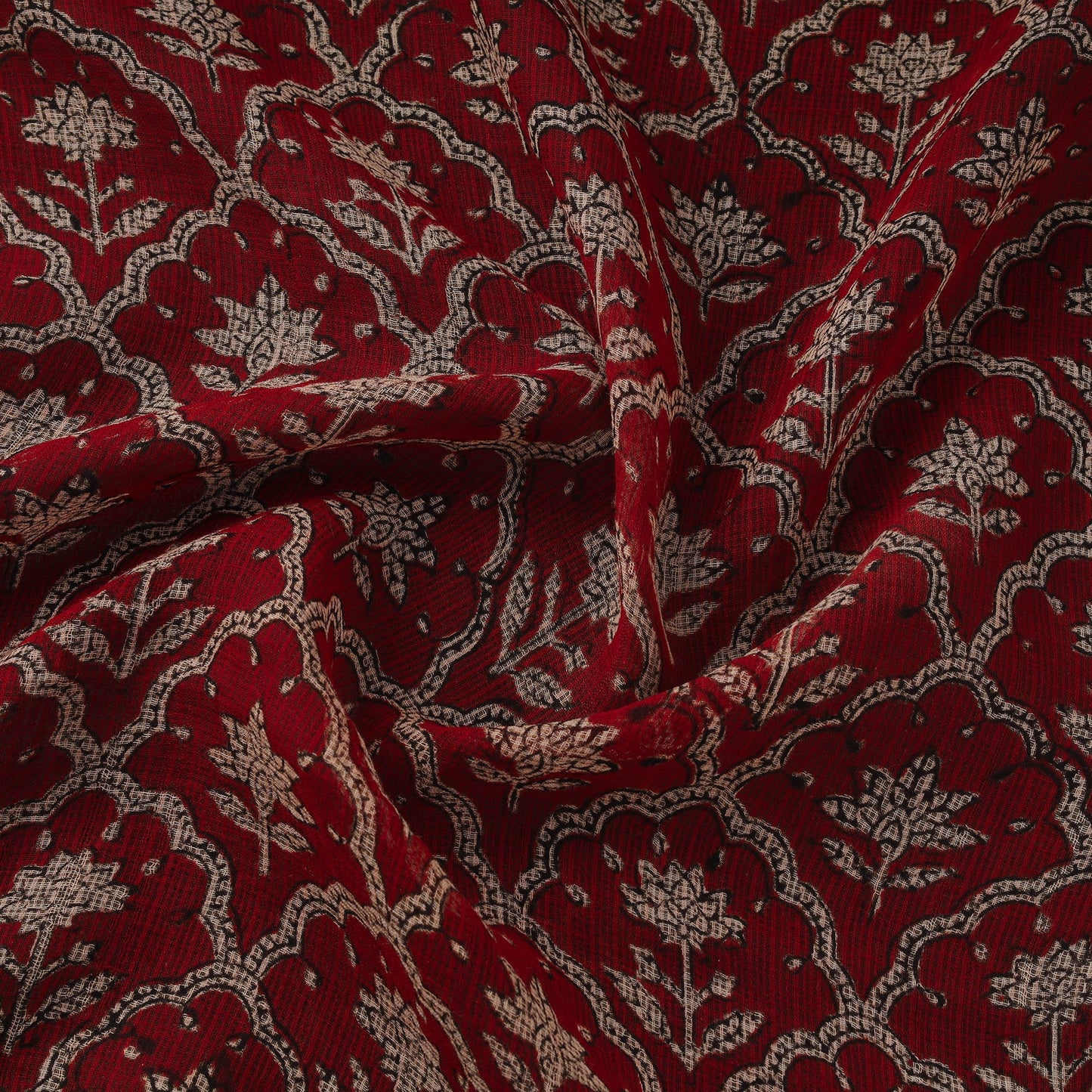 Kota doria cotton natural dyed hand block bagru print